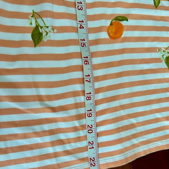 Talbots Striped Orange and White Women's Top - Picture 8 of 8